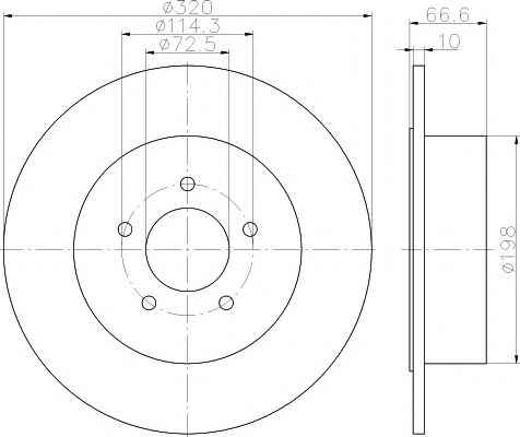 8DD 355 117-411 Hella Pagid Гальмівний диск