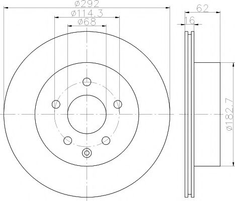 8DD 355 118-711 Hella Pagid Тормозной диск