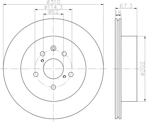 8DD 355 112-881 Hella Pagid Гальмівний диск
