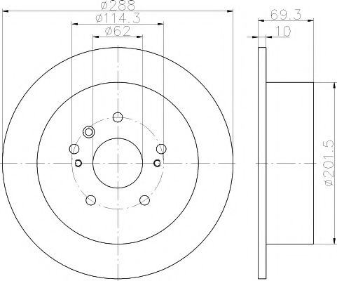 8DD 355 114-991 Hella Pagid Гальмівний диск