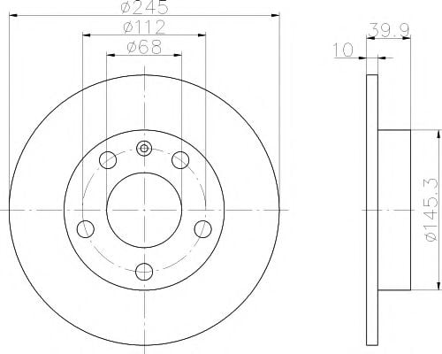8DD 355 107-541 Hella Pagid Гальмівний диск