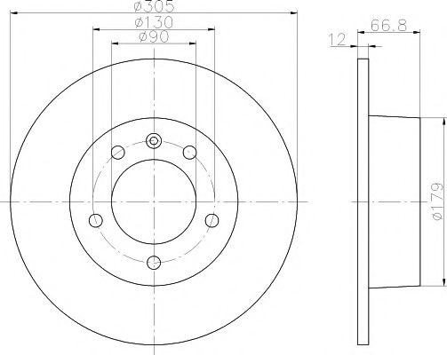 8DD 355 108-291 Hella Pagid Гальмівний диск