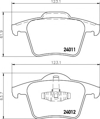 8DB 355 010-801 Hella Pagid Гальмівні колодки для Volvo XC90