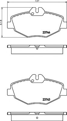 8DB 355 018-731 Hella Pagid Гальмівні колодки для Mercedes E-Class