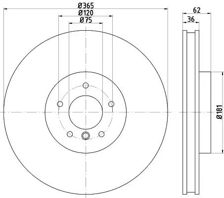 8DD355129311 Hella Pagid Гальмівний диск