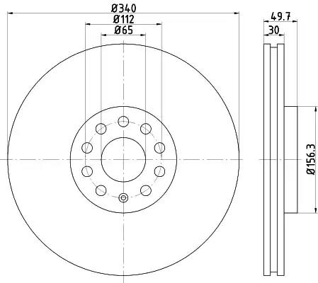 8DD355129241 Hella Pagid Гальмівний диск