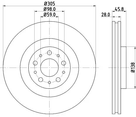 8DD355129351 Hella Pagid Тормозной диск