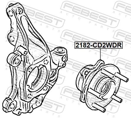 2182cd2wdr Febest Ступица колеса