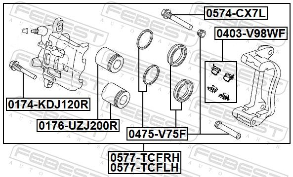 0577tcflh Febest Гальмівний супорт для Mazda CX-9
