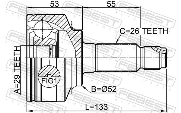 0310gp5h Febest ШРУС