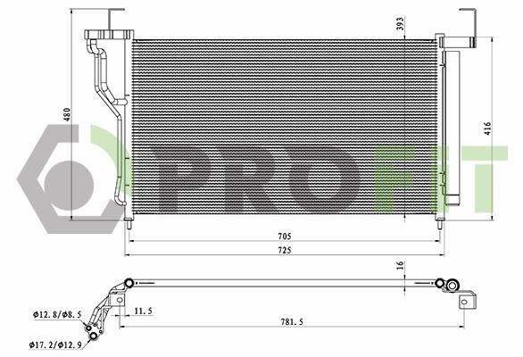 17700580 Profit Радиатор кондиционера для Hyundai H-1