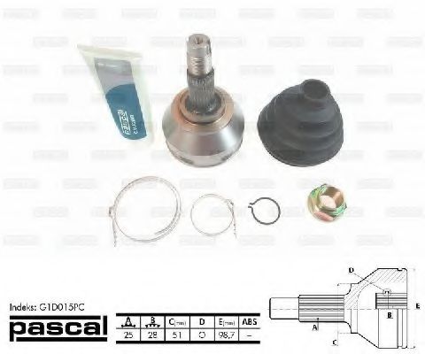 G1D015PC Pascal ШРУС для Alfa Romeo 147