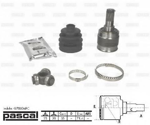 G70304PC Pascal ШРУС для Kia Picanto