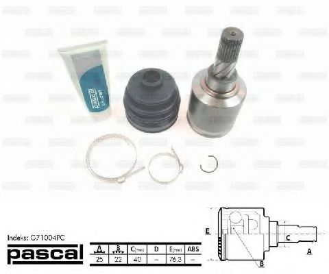 G71004PC Pascal ШРУС для Nissan Primera