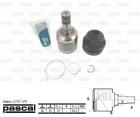 G73016PC Pascal ШРУС для Mazda 6