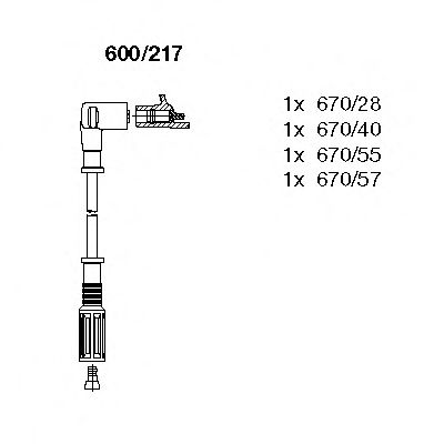 600/217 Bremi Комплект дротів запалювання