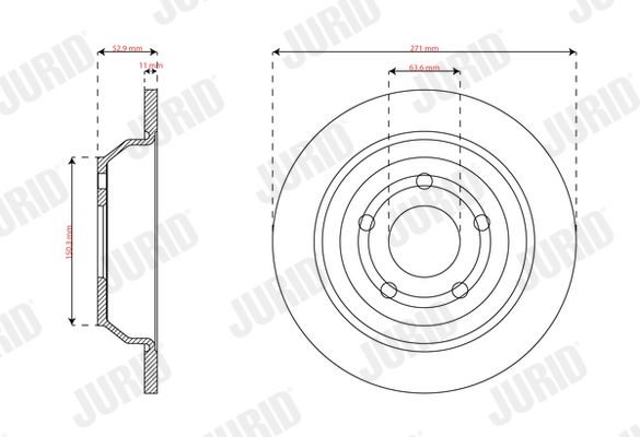 563738jc Jurid Тормозной диск для Ford Puma