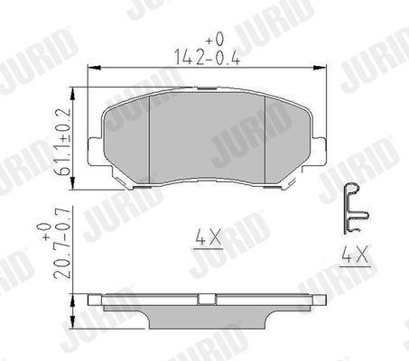 573787j Jurid Тормозные колодки для Jeep Cherokee