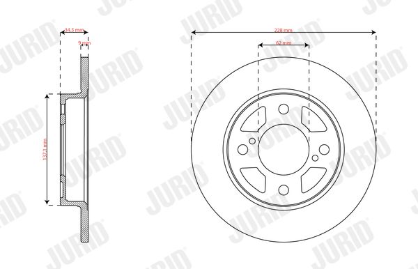 563584jc Jurid Гальмівний диск для Suzuki Baleno