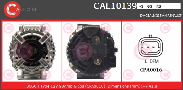CAL10139AS Casco Генератор