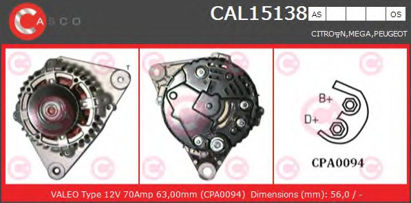 CAL15138AS Casco Генератор