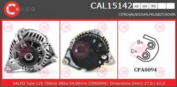 CAL15142AS Casco Генератор