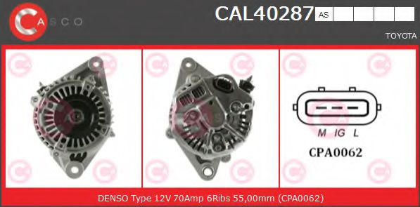 CAL40287AS Casco Генератор для Toyota Yaris