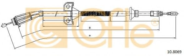 10.8069 Cofle Трос ручного тормоза для Volvo S60