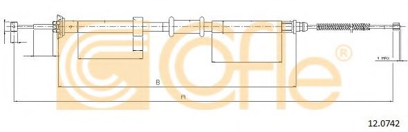 12.0742 Cofle Трос ручного гальма для Fiat Panda