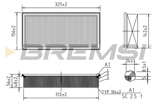 fa0595 Bremsi Воздушный фильтр