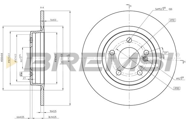 cd8486s Bremsi Тормозной диск
