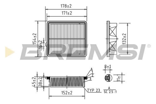 fa1045 Bremsi Воздушный фильтр