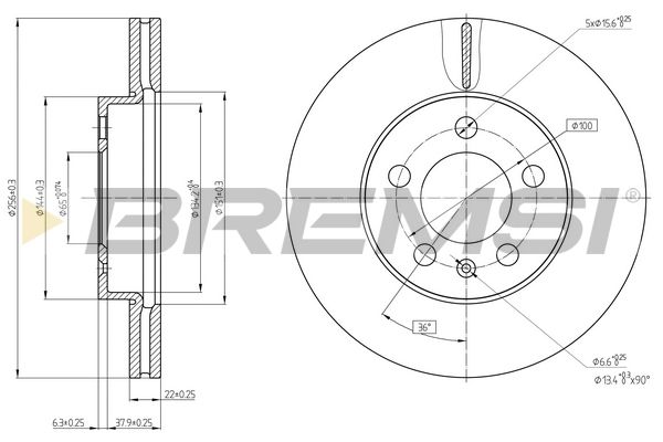 cd8663v Bremsi Гальмівний диск