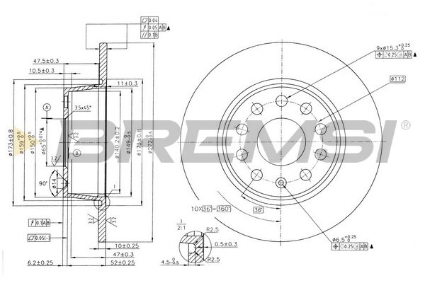 cd7328s Bremsi Тормозной диск