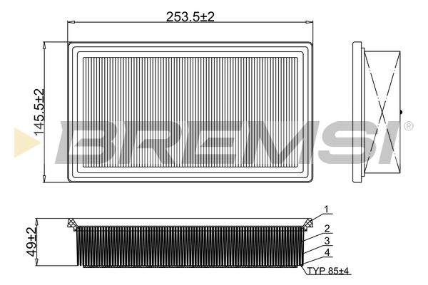 fa1102 Bremsi Воздушный фильтр для Kia Rio