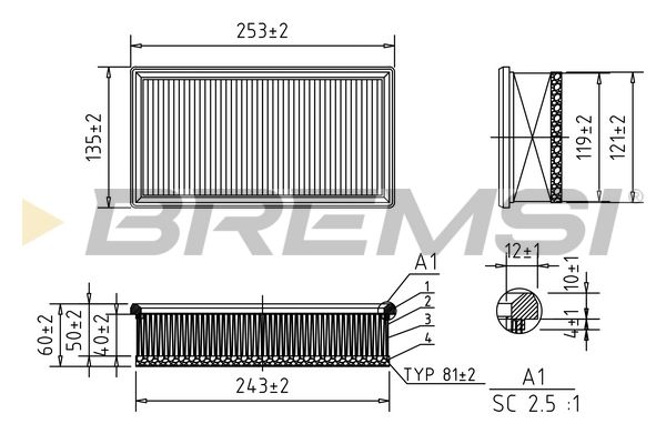 fa0652 Bremsi Воздушный фильтр