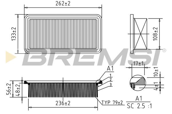 fa1204 Bremsi Повітряний фільтр