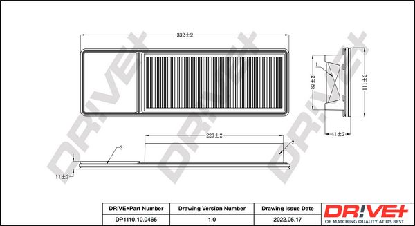 dp1110100465 Dr!ve+ Повітряний фільтр для Honda Jazz