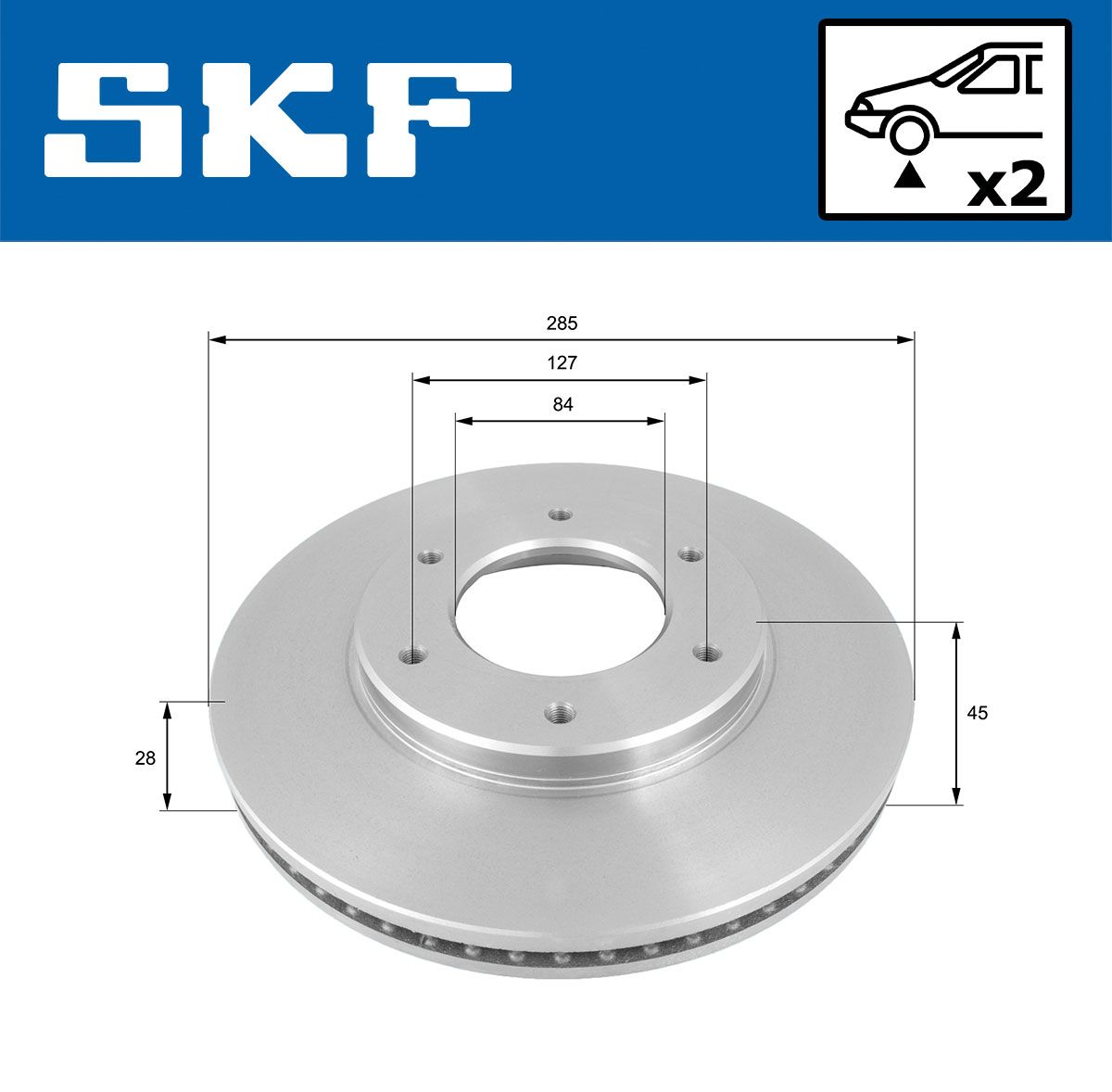 vkbd80591v2 SKF Тормозной диск для Toyota Hiace