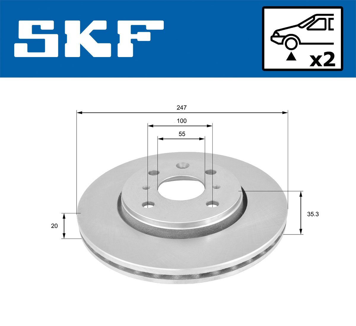 vkbd80043v2 SKF Тормозной диск