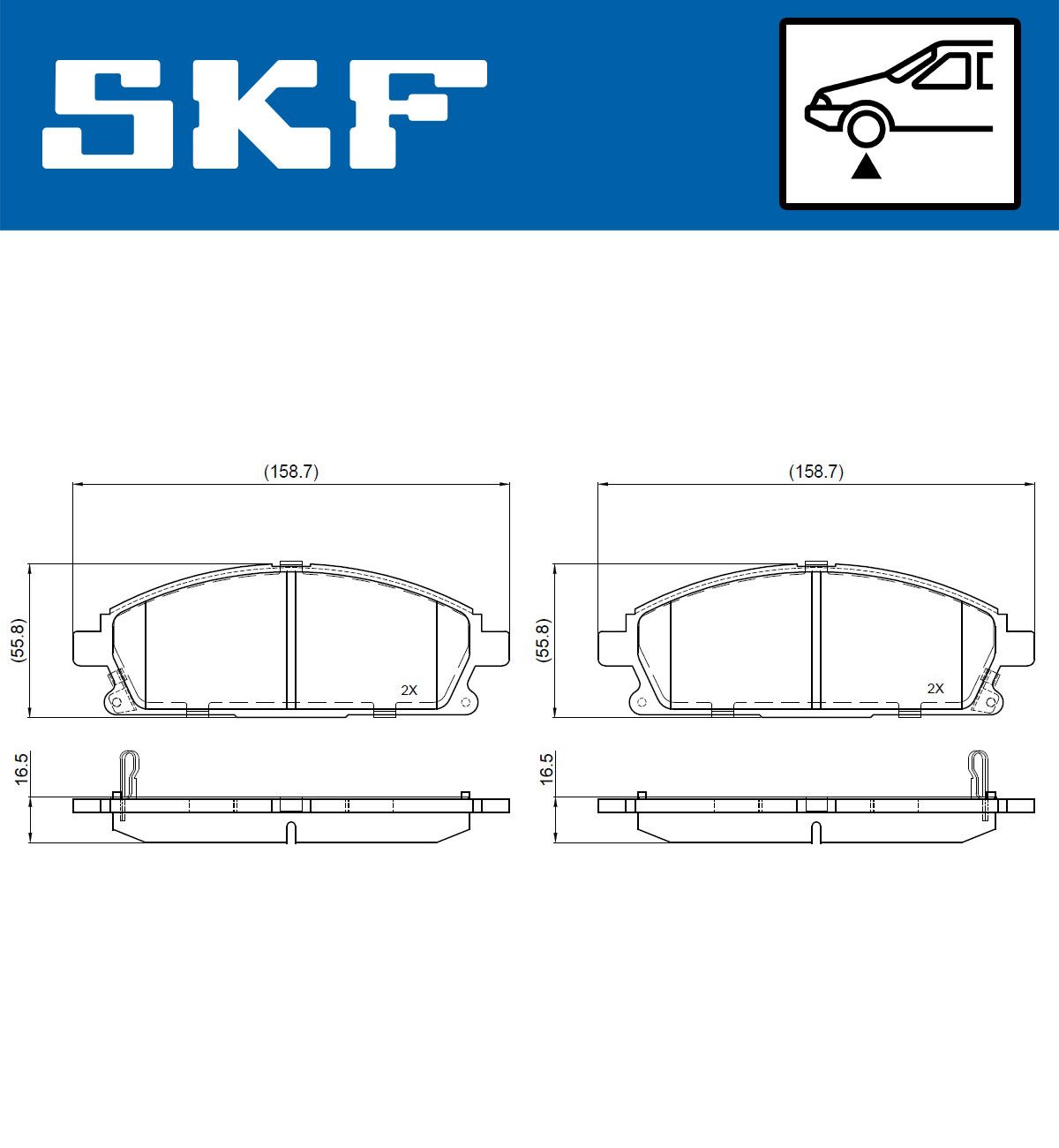 vkbp80888a SKF Гальмівні колодки
