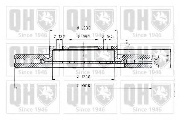 BDC4360 Quinton Hazell Тормозной диск
