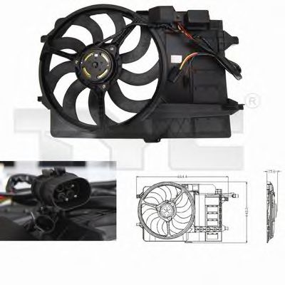 803-0002 TYC Вентилятор системы охлаждения двигателя для MINI Cooper