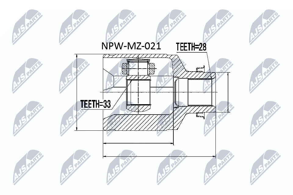 NPWMZ021 NTY ШРУС для Mazda 6