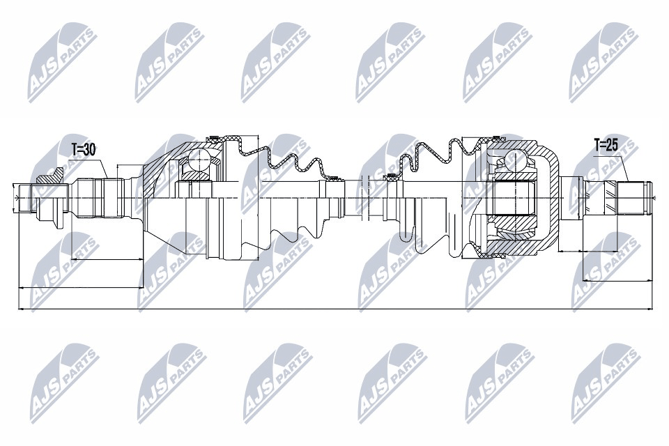 npwpl035 NTY Полуось для Opel Insignia