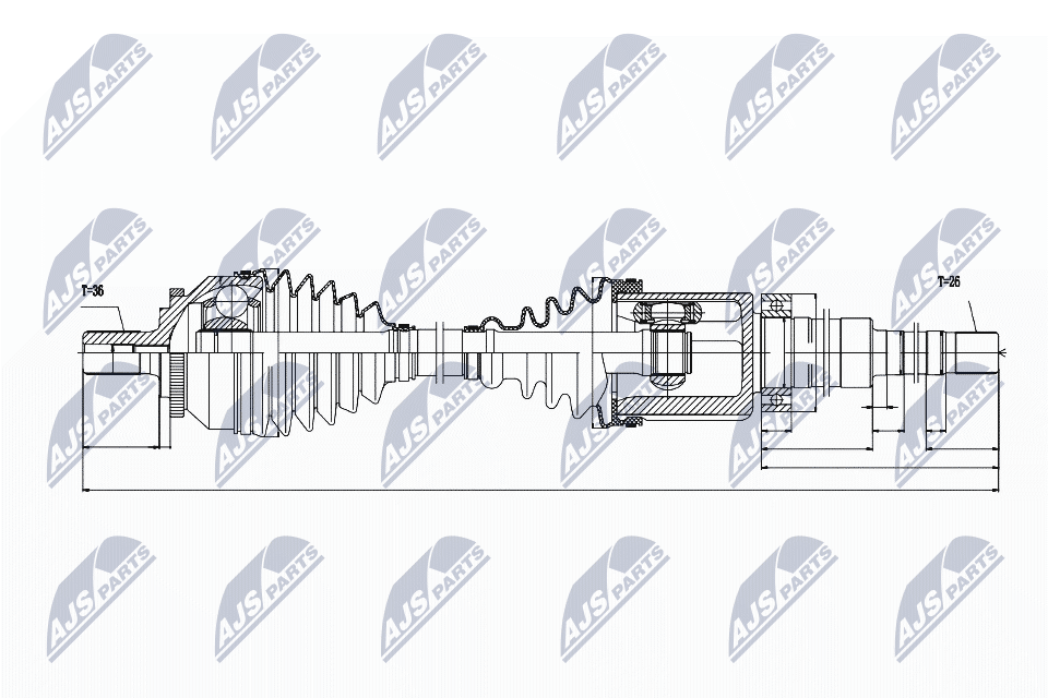 npwvv020 NTY Піввісь для Volvo XC70