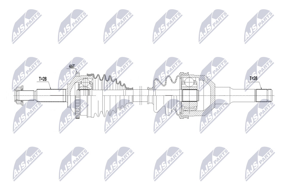 npwjg018 NTY Піввісь для Jaguar S-type