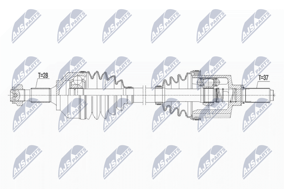 npwpe059 NTY Піввісь для Peugeot 508