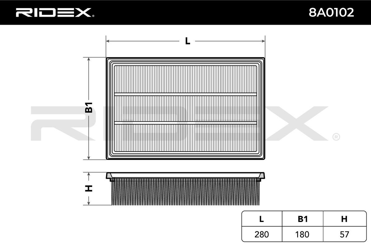 8a0102 RIDEX Воздушный фильтр