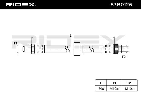 83b0126 RIDEX Тормозной шланг